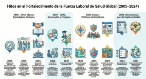 Políticas o estrategias que orientan la construcción de planes de desarrollo para el fortalecimiento de la fuerza laboral en vigilancia y respuesta en salud pública de los países.